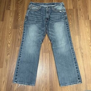 Ariat M4 Relaxed Bootcut Mens Jeans Size 40x32 Light Wash Western Cowboy Country